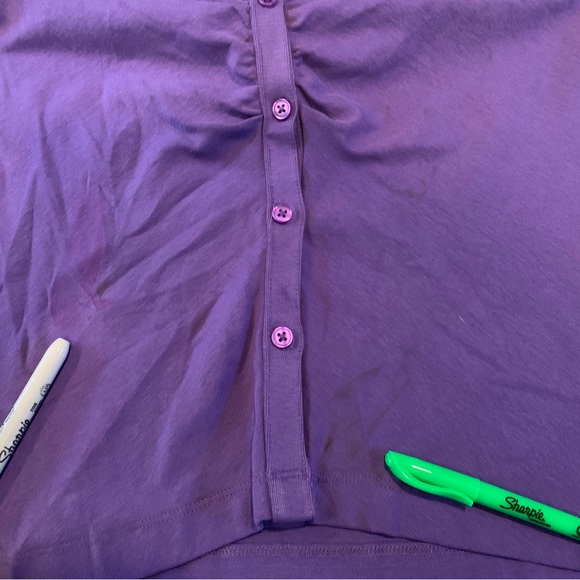 NWT- Zara SHIRT DRESS WITH RUCHING.  Size Large - Picture 5 of 7